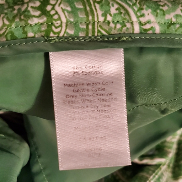 Talbots green paisley "Curvy" w/ vent pants sz 6P - Picture 8 of 9